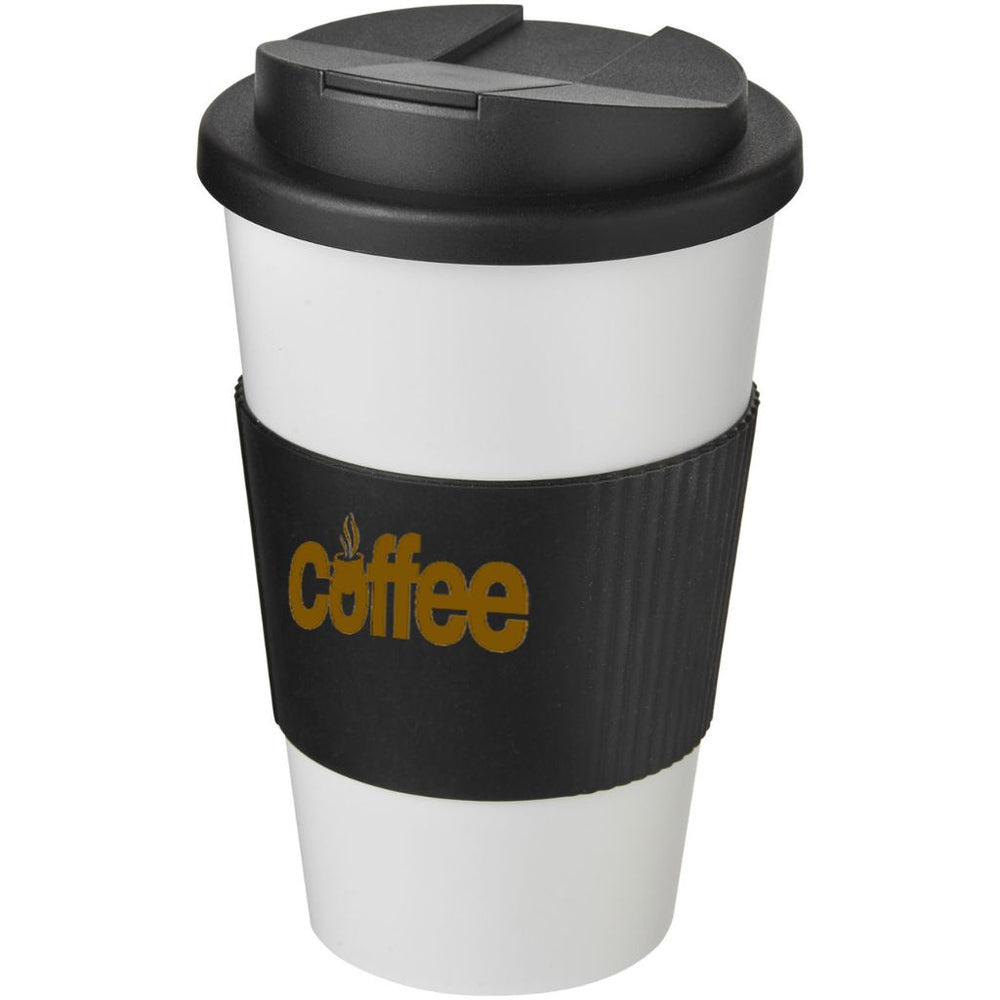 Branded Americano® 350 ml tumbler with grip & spill-proof lid