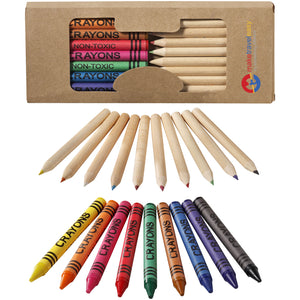 Lucky 19-piece coloured pencil and crayon set | Branded Colouring Set