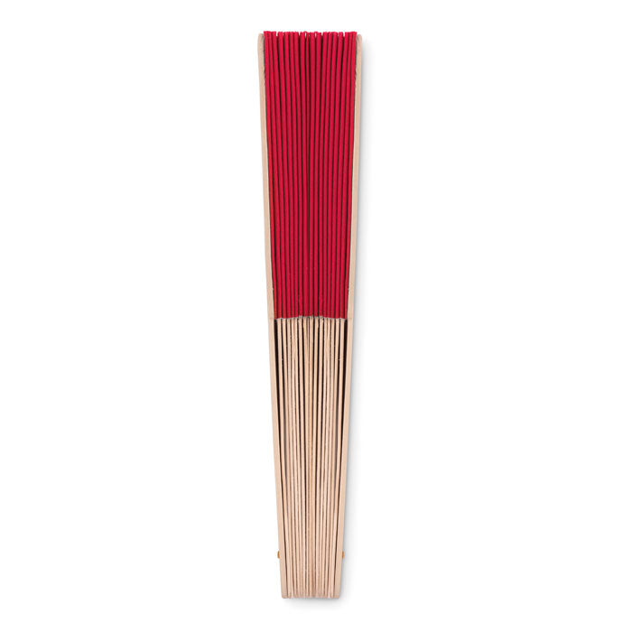 Branded Manual hand fan with wood handle