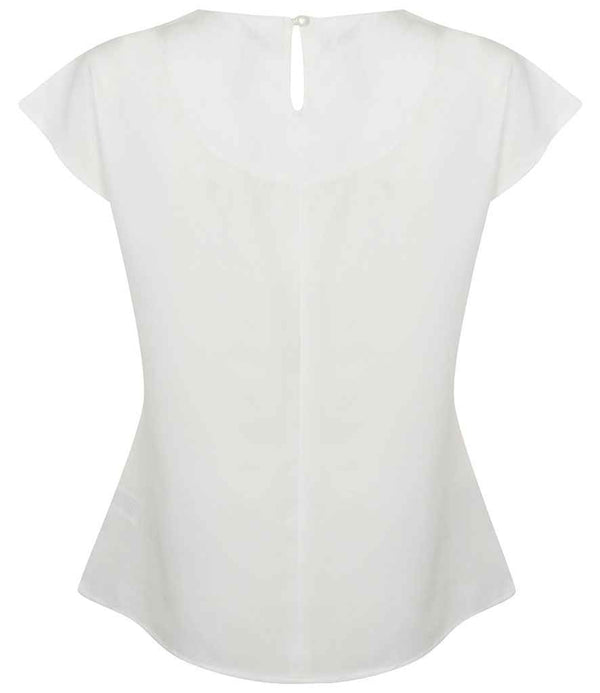 Henbury Ladies Pleat Front Short Sleeve Blouse