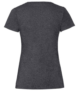 Fruit of the Loom Lady Fit Value V Neck T-Shirt Dark Heather