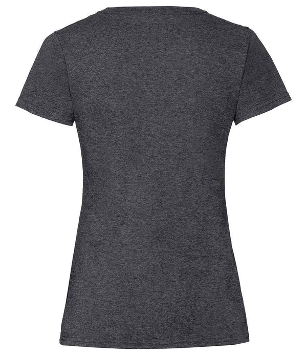 Fruit of the Loom Lady Fit Value V Neck T-Shirt Dark Heather