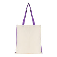 5oz NATURAL cotton shopper bag with piping trim + handles