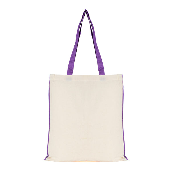 5oz NATURAL cotton shopper bag with piping trim + handles