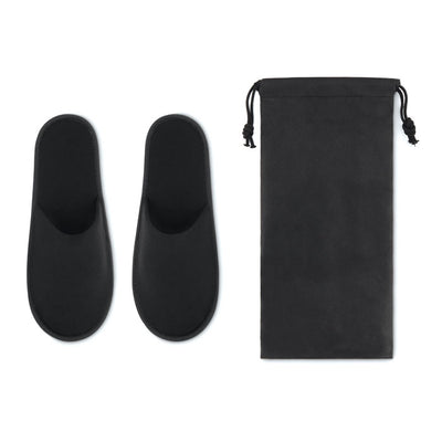 Branded Pair of slippers in pouch