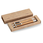 Branded Bamboo pen and pencil set