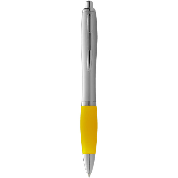 Nash ballpoint pen silver barrel and yellow grip