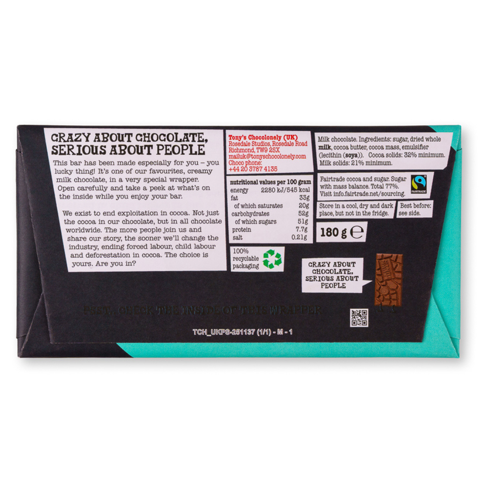 Custom Branded Tony's Chocolonely Chocolate Bar