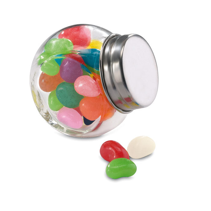 Branded Glass jar with jelly beans