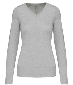 Kariban Ladies Cotton Acrylic V Neck Sweater