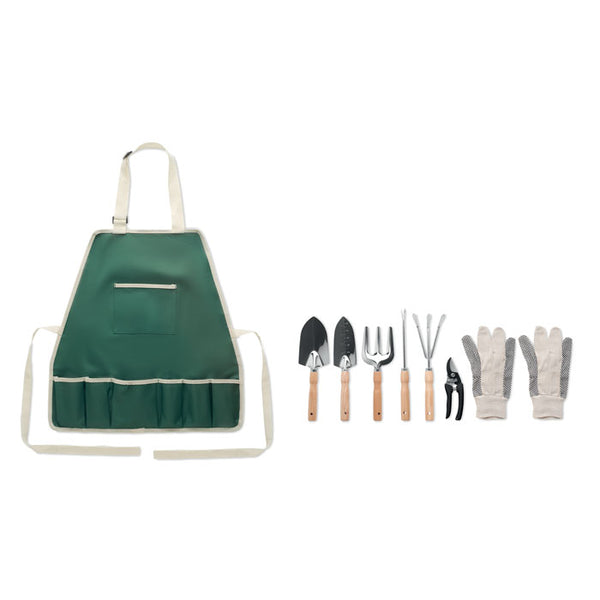 Garden tools in apron