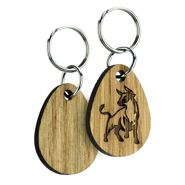 Real Oak Wood Keyrings
