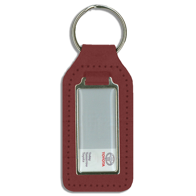 Long Square Shaped Keyfob with Domed Medallion