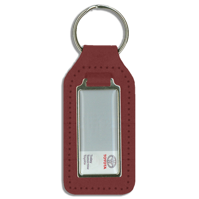 Branded Long Square Shaped Keyfob with Domed Medallion