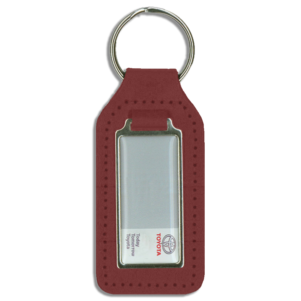 Branded Long Square Shaped Keyfob with Domed Medallion