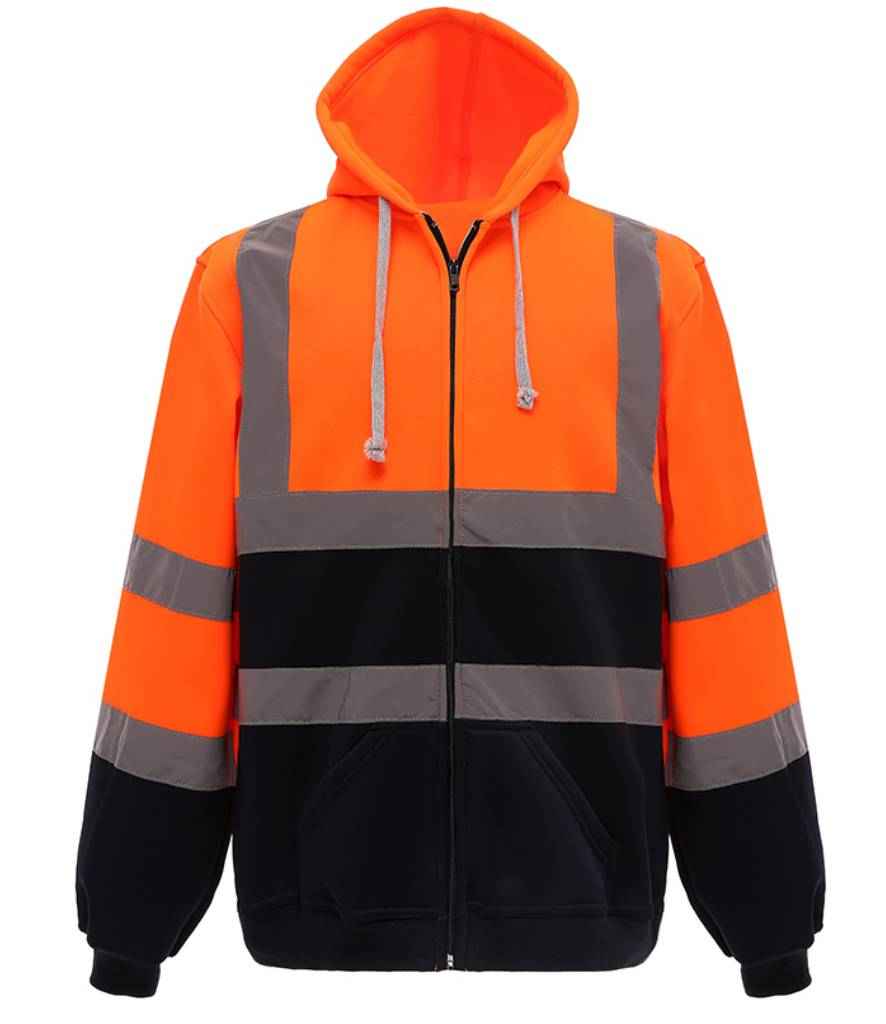 Yoko Hi-Vis Zip Hoodie Orange/Navy