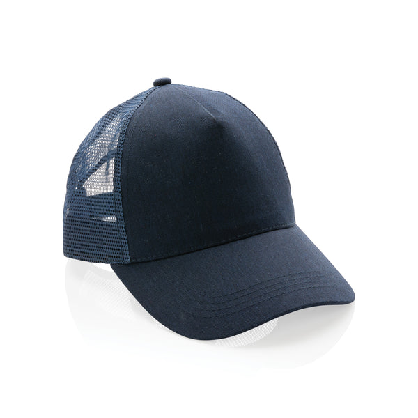 Branded Impact AWARE™ Brushed rcotton 5 panel trucker cap 190gr