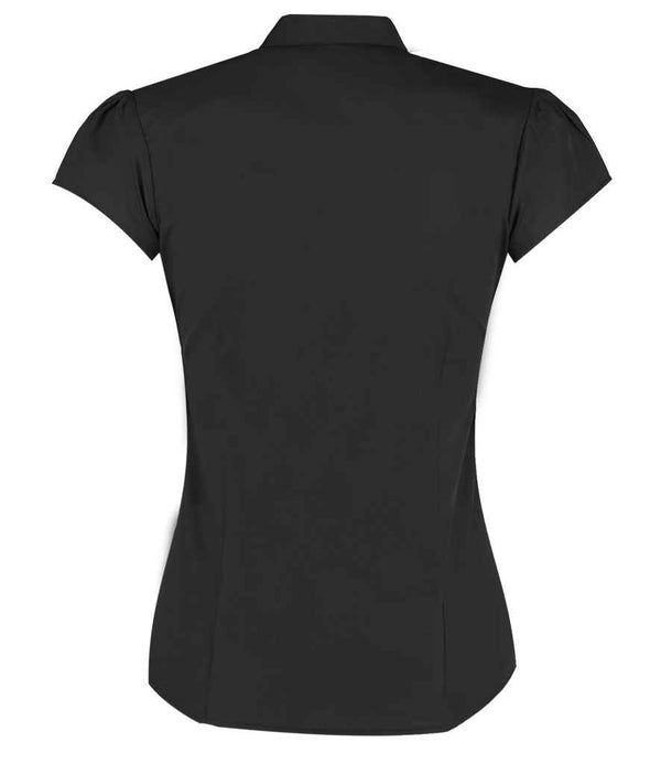 Kustom Kit Ladies Cap Sleeve V Neck Tailored Continental Blouse ...