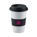 Branded Ceramic mug w/ lid and sleeve