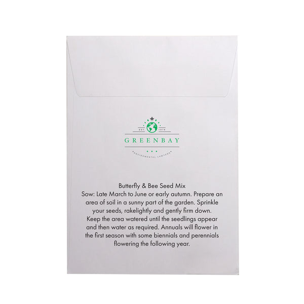 Seed Pack in White Paper Envelope Butterfly & Bee Mix