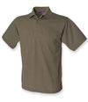 Henbury Heavy Poly/Cotton Piqué Polo Shirt Olive Green