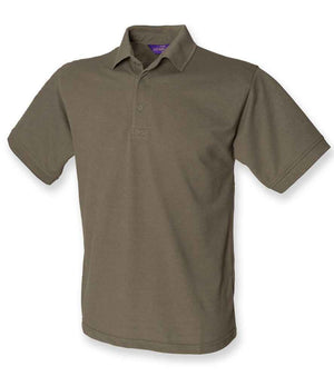 Henbury Heavy Poly/Cotton Piqué Polo Shirt Olive Green