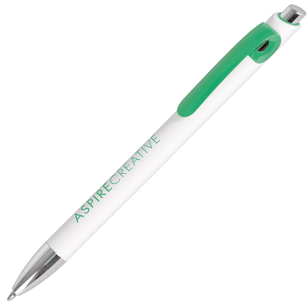 Branded DIME ball pen WHITE with trim