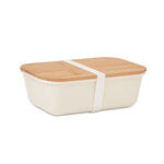 Lunch box with bamboo lid