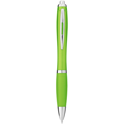 Nash ballpoint pen coloured barrel and grip in lime