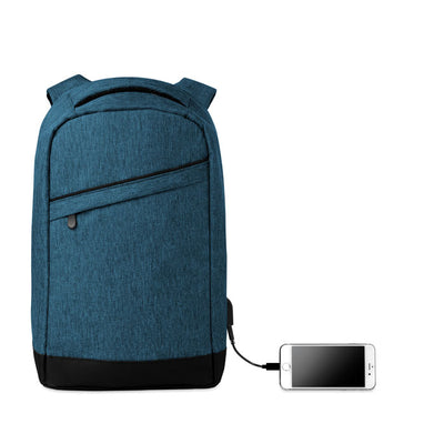 Branded 2 tone backpack incl USB plug