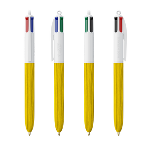 BIC® 4 Colours Wood Style, White/Yellow