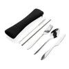 Branded 4 PCS stainless steel re-usable cutlery set