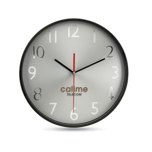 Branded Wall clock w silver background