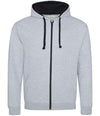 AWDis Varsity Zoodie Heather Grey/New French Navy