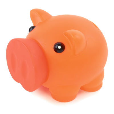 Plastic Piggy Bank With Darkened Rubber Nose