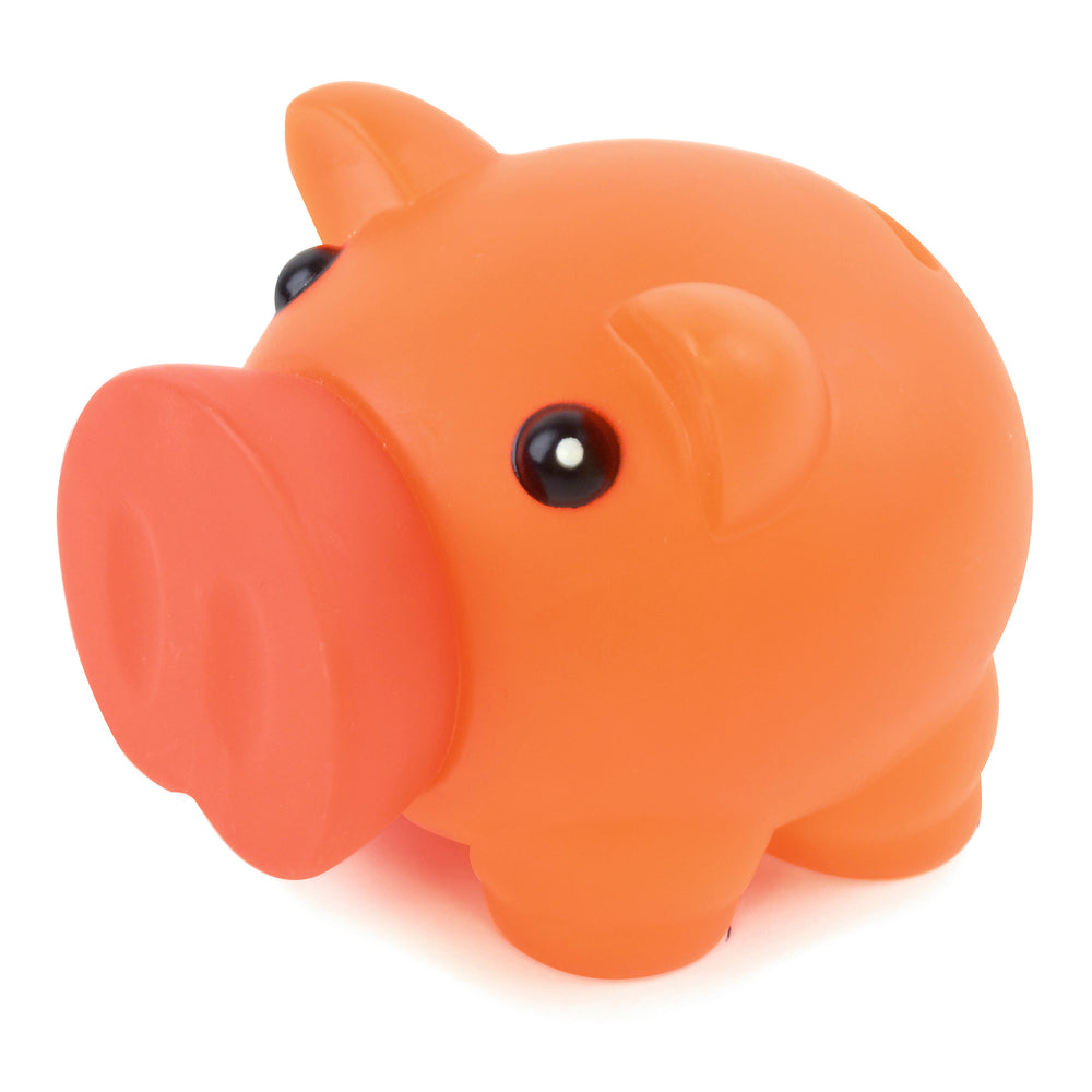 Branded Plastic Piggy Bank With Darkened Rubber Nose