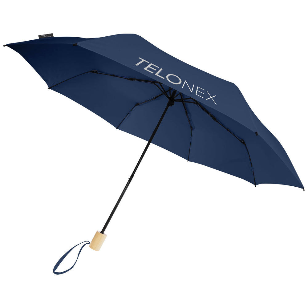 Branded Birgit 21'' foldable windproof recycled PET umbrella