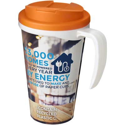 Branded Brite-Americano® Grande 350 ml mug with spill-proof lid