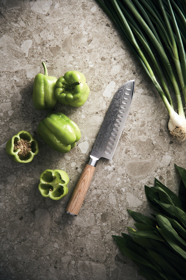 Branded VINGA Hattasan Damascus Santoku knife