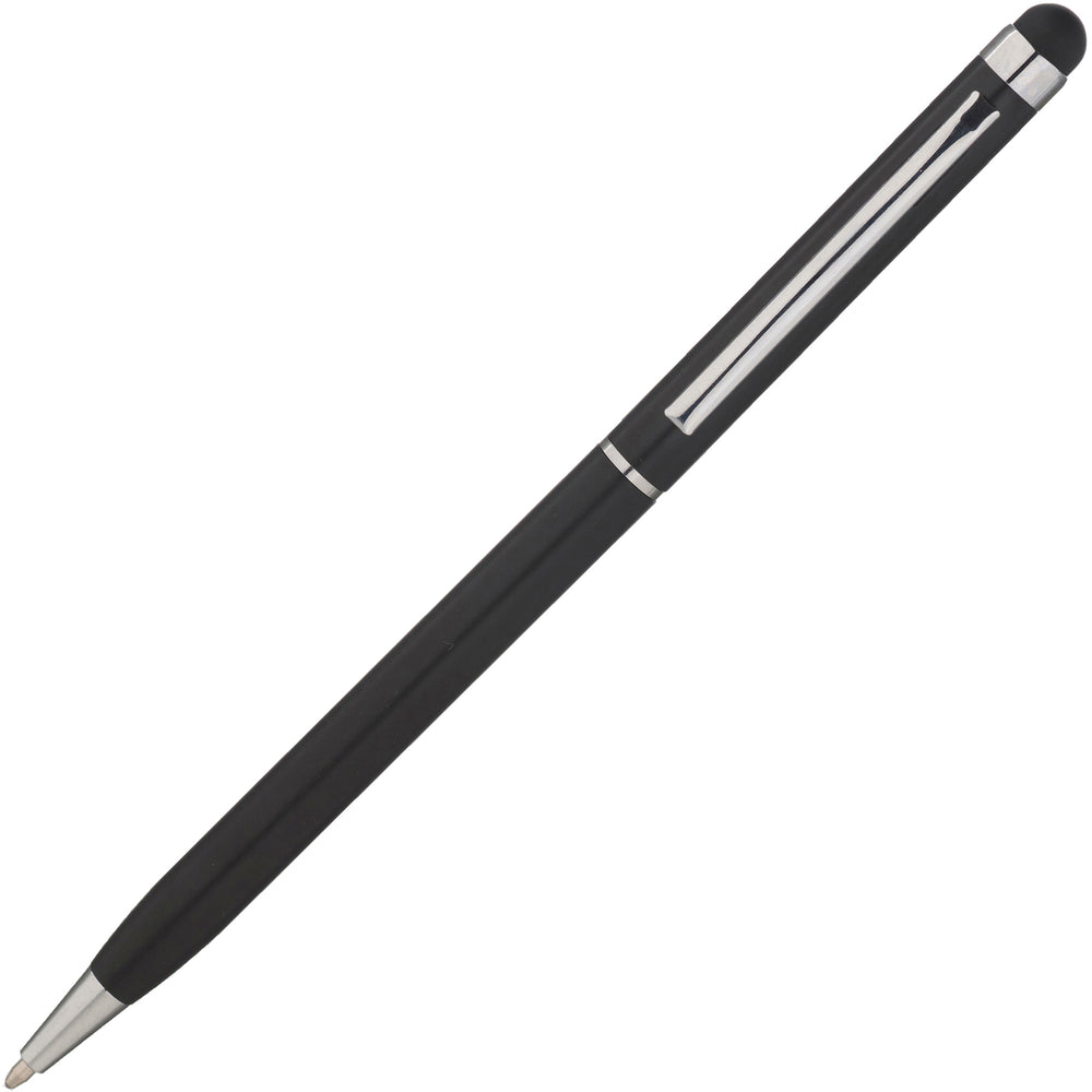 Branded SOFT-TOP metal twist action soft stylus pen
