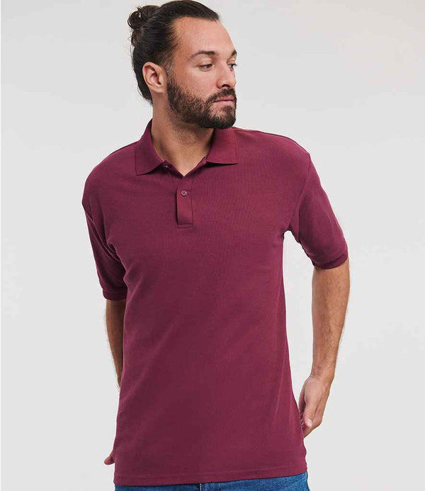 Russell Poly/Cotton Piqué Polo Shirt Burgundy