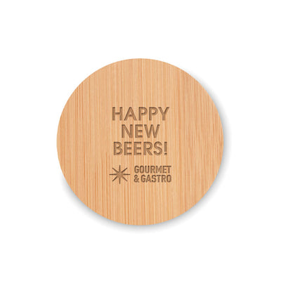 Branded Bamboo bottle opener/ coaster