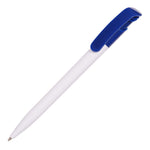 KODA CLIP ball pen WHITE barrel with blue clip