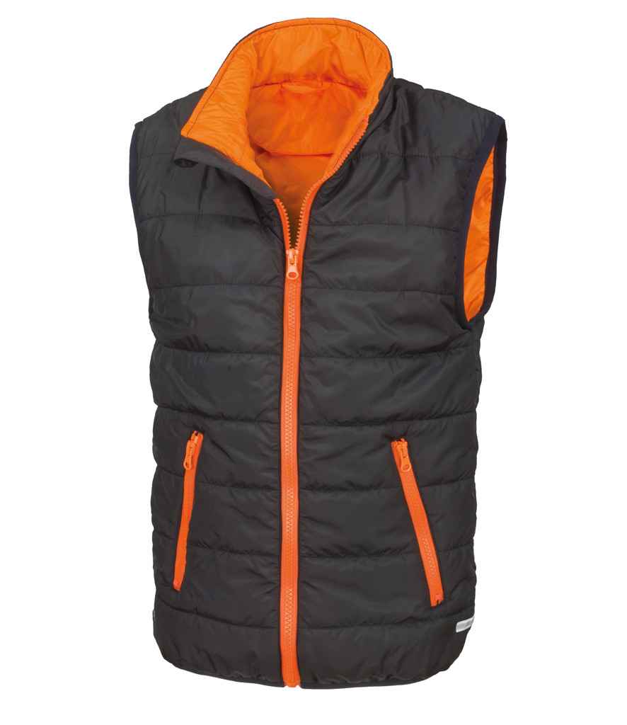 Result Core Kids Padded Bodywarmer Black/Orange