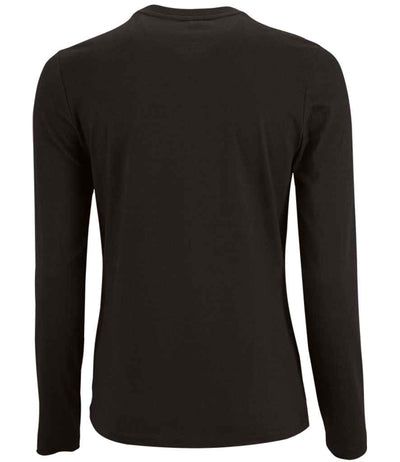 SOL'S Ladies Imperial Long Sleeve T-Shirt Deep Black