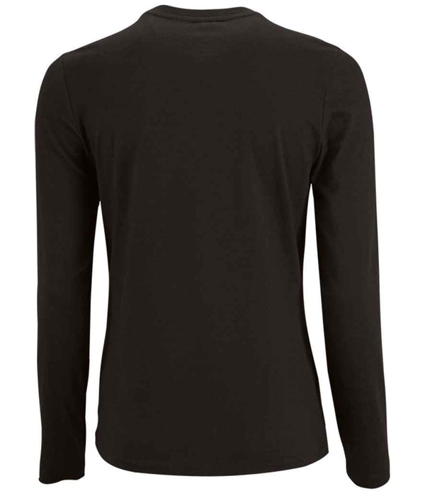 SOL'S Ladies Imperial Long Sleeve T-Shirt Deep Black