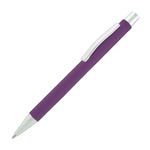 Branded TRAVIS SOFT FEEL ball pen with chrome trim