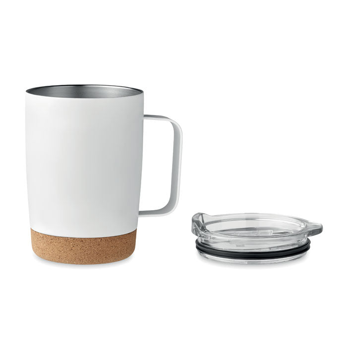 Branded Double wall tumbler 300ml with Cork Base