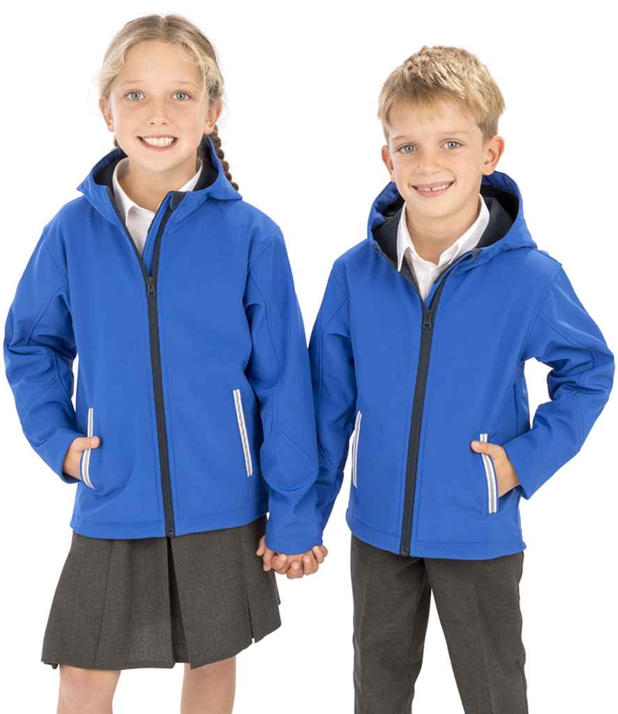Result Core Kids TX Performance Hooded Soft Shell Jacket Royal Blue/Navy