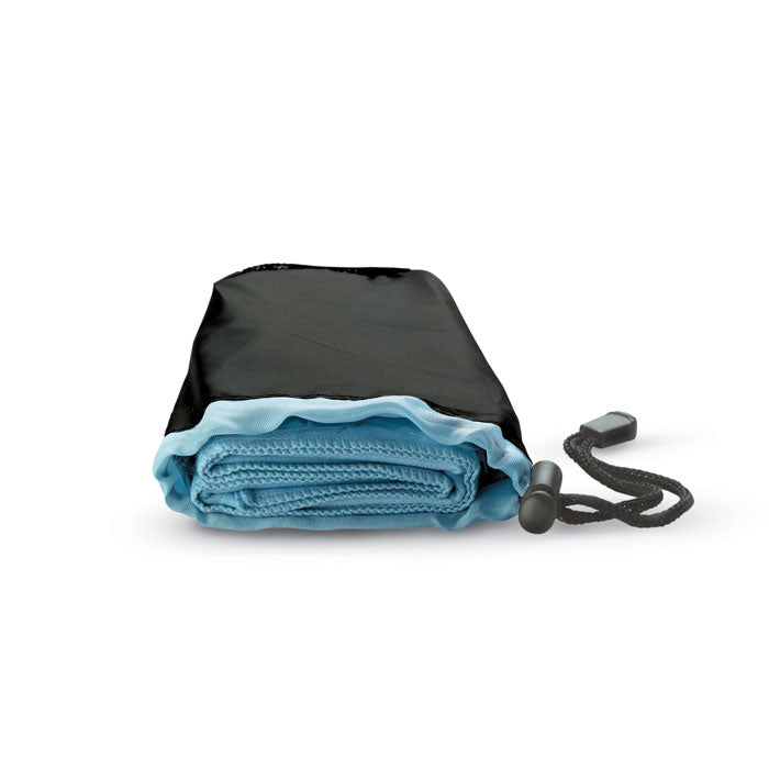 Branded Sport towel in nylon pouch
